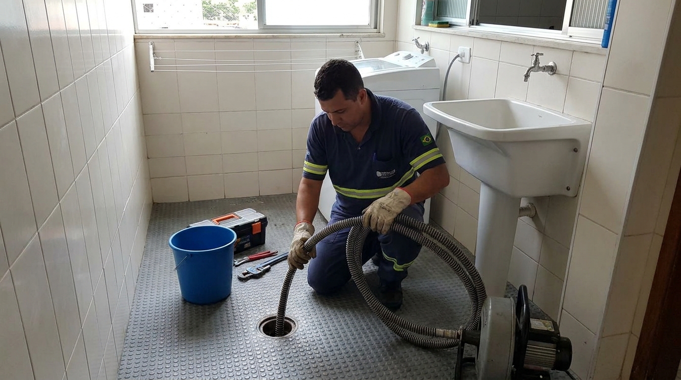 Desobstrução na Cozinha na Carlota, Campo Grande‑MS