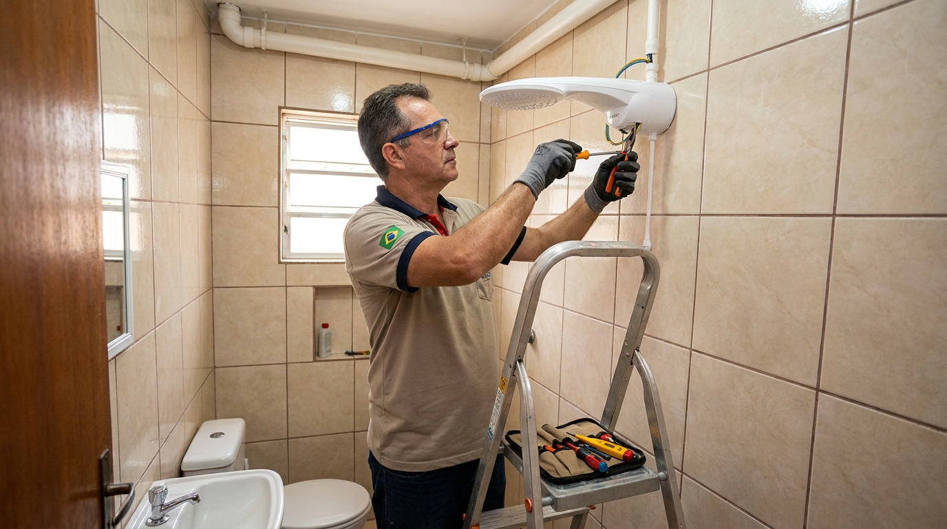 Substituição de Chuveiro Antigo no Centenário, Campo Grande‑MS